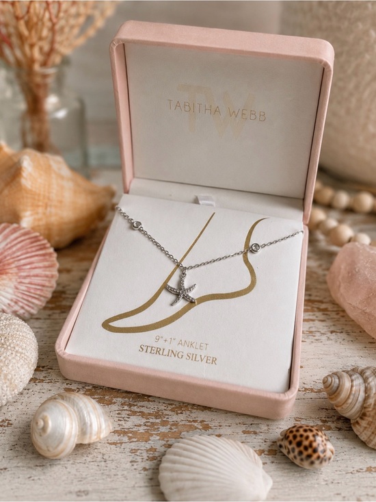 Tabitha Webb Jewelry - Tabitha Webb Starfish Sterling Silver Anklet w/ CZ Accents NIB